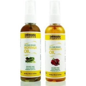 Donnara Organics Moringa Oil and Pomegranate Essential Oil (Pack of 2)