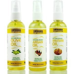 Donnara Organics Olive oil, Argan oil & Wheatgerm Essential Oil (Pack of 3)
