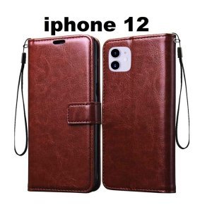 Apple iphone 12 Flip Cover Magnetic Leather Wallet Case (PI-2237506)