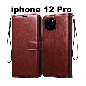 Apple iphone 12 Pro Flip Cover Magnetic Leather Wallet Case (PI-2237505)