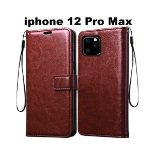 Apple iphone 12 Pro Max Flip Cover Magnetic Leather Wallet Case (PI-2237504)
