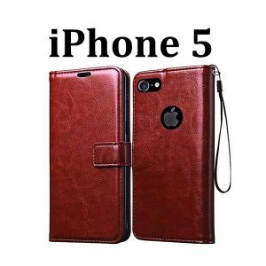 Apple iphone 5 Flip Cover Magnetic Leather Wallet Case (PI-2237520)