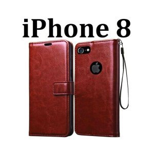 Apple iphone 8 Flip Cover Magnetic Leather Wallet Case (PI-2237527)
