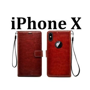 Apple iphone X Flip Cover Magnetic Leather Wallet Case (PI-2237508)