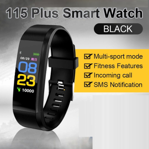 Smart ID115 Watch Smartwatch, with Smart Wallpapers, Heart Rate Monitor, Fitness Tracker, Step Count- Black (PI-1976580)